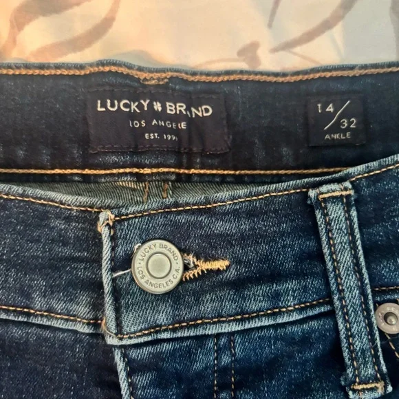 Lucky Brand Mid Rise Skinny Ava Jeans Raw Hem Size 14 - Picture 7 of 11